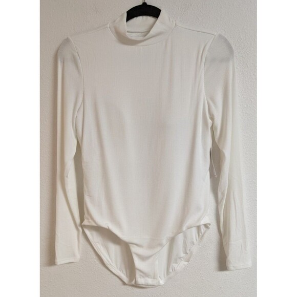 Soma Tops - NWT~SOMA White Ribbed Mock Neck Bodysuit w/ Built-In Bra Medium  $69.95